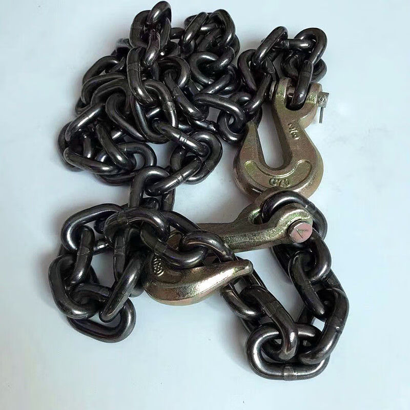 g80锰钢链条捆绑链条拉紧器抓钩链吊钩索具拖车链条起重吊链吊钩定制2