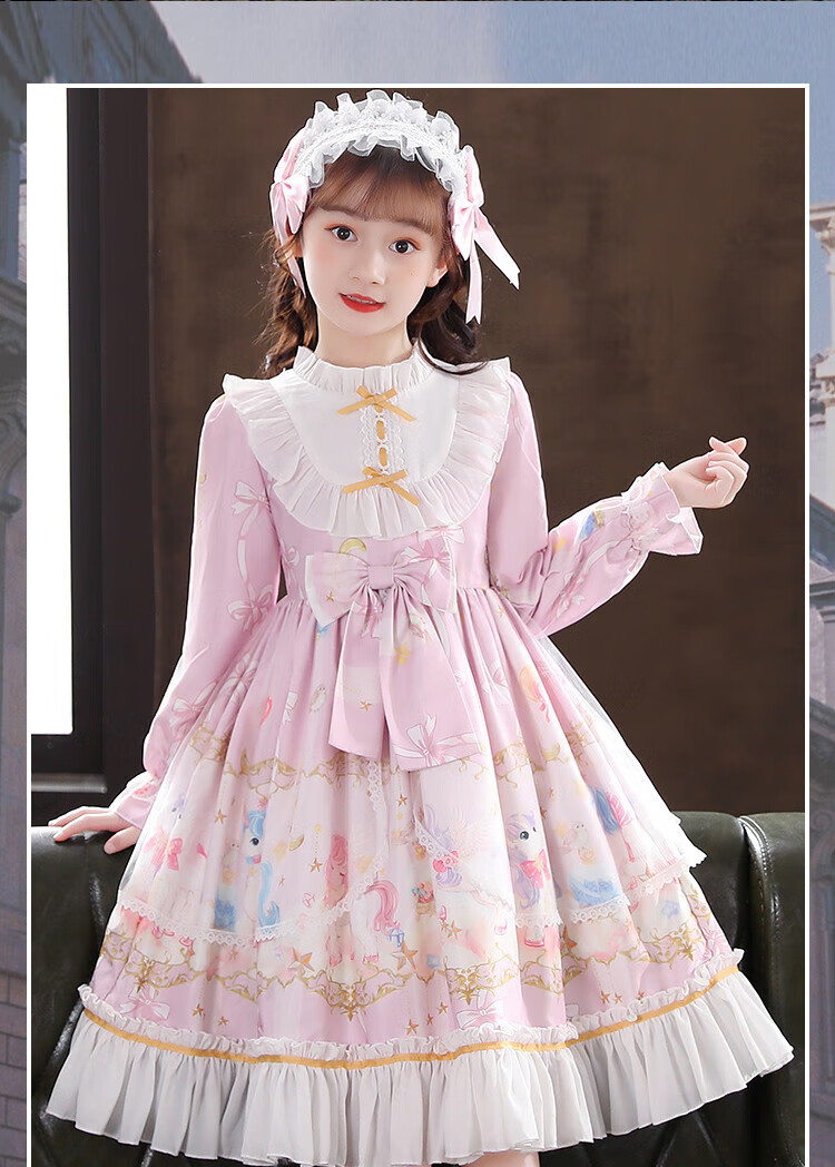 小裙子女童萝莉塔新款洛丽塔9-12岁小学生公主裙秋装lolita裙子儿童