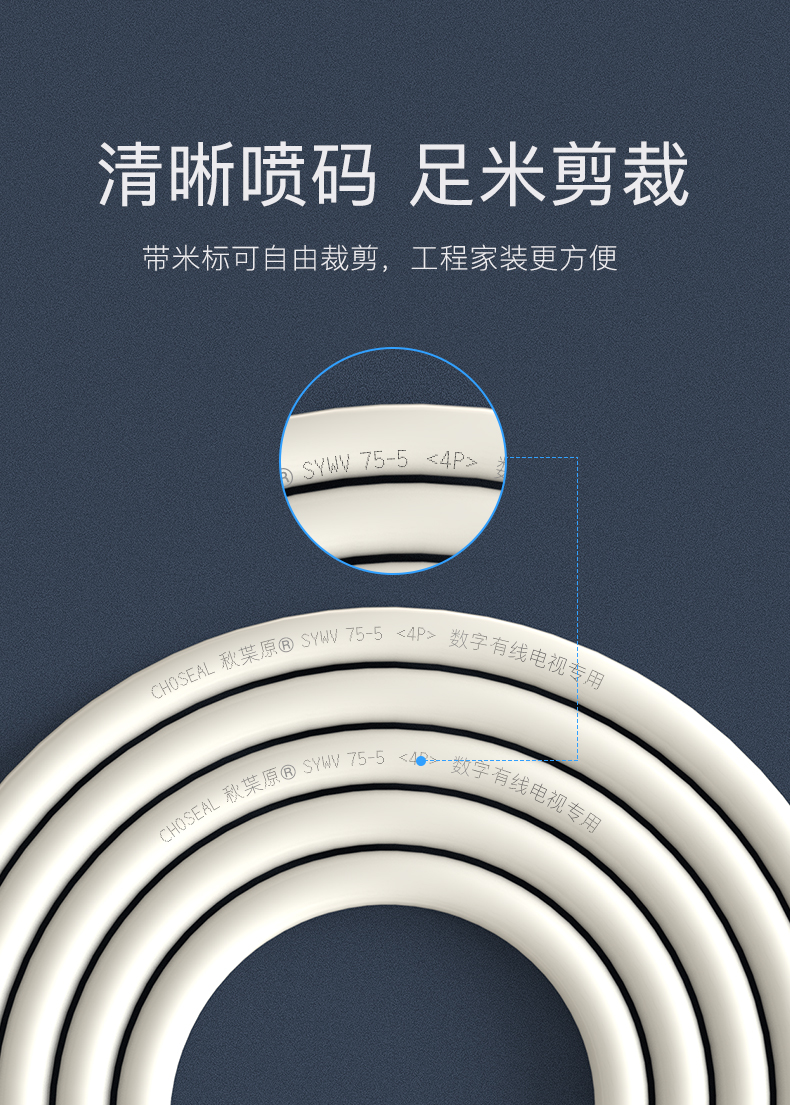 guyo192网4层屏蔽有线电视线工程闭路线sywv-75-5四层屏蔽1.