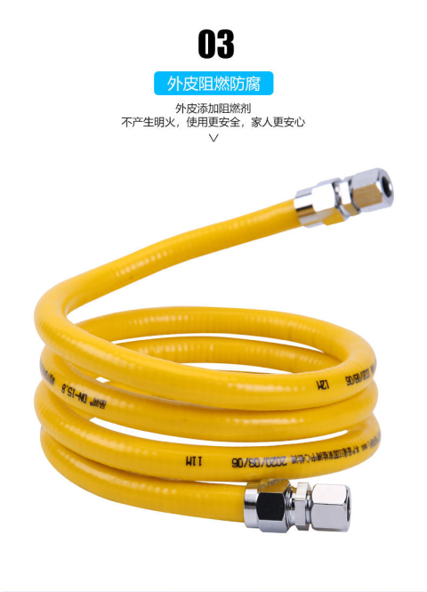 304不锈钢燃气管天然气管煤气管拆卸穿孔埋墙灶台防爆金属波纹管插口