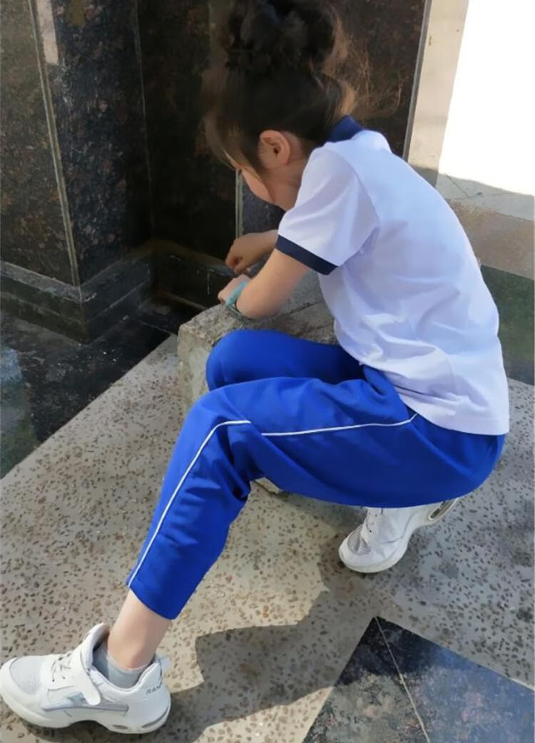 一条杠蓝色校服裤子宝蓝色白条纹运动学生裤小学初中高中学生校裤蓝色