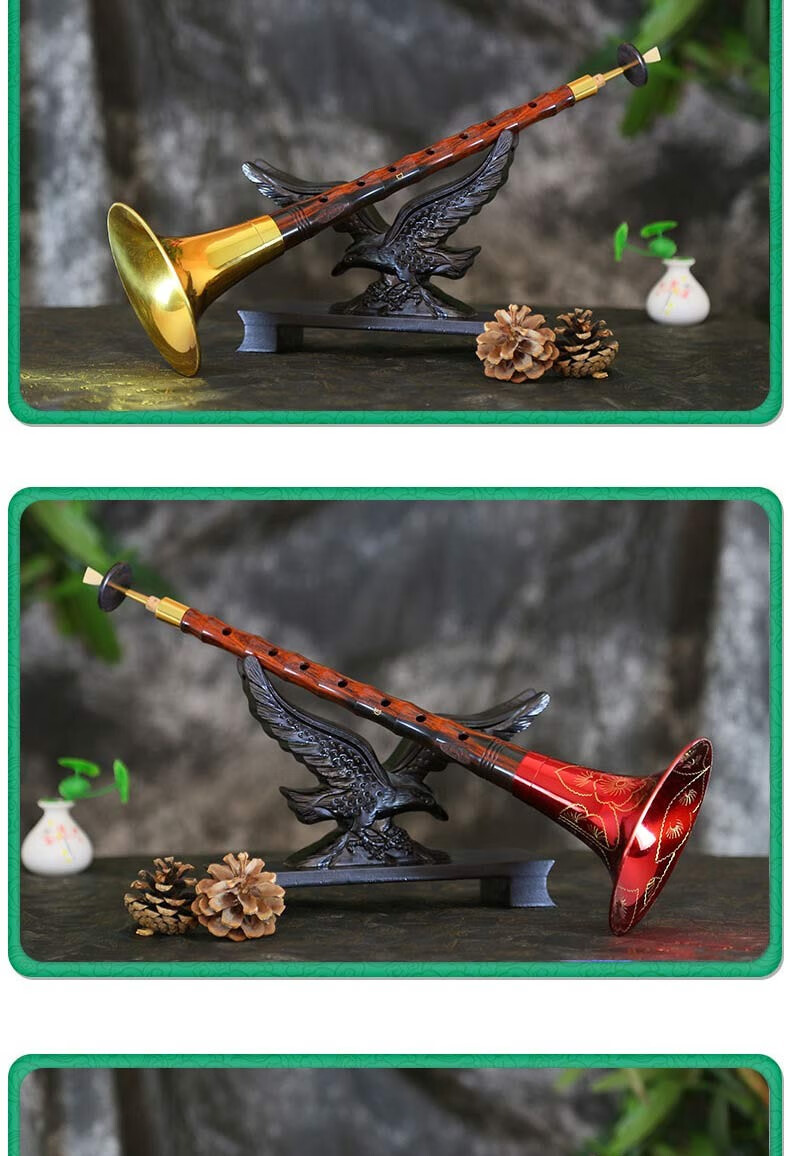 宏艺凤鸣专业百年老红木唢呐乐器全套d调唢呐民族成人大小号唢呐 百年