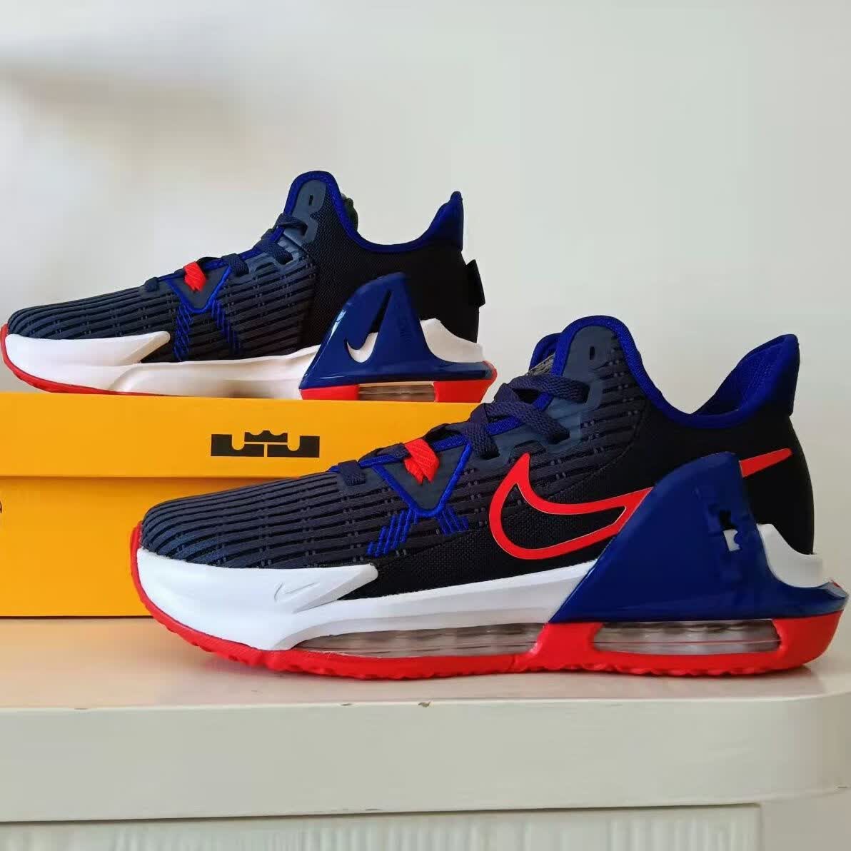 詹姆斯见证6代篮球鞋防滑缓震lebron withess6运动实战篮球鞋 黑红 40