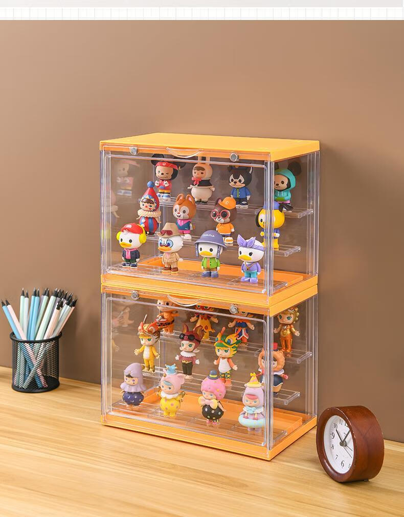 日本sp手办展示盒亚克力透明大号娃娃模型防尘柜收纳盒泡泡玛特盲盒1