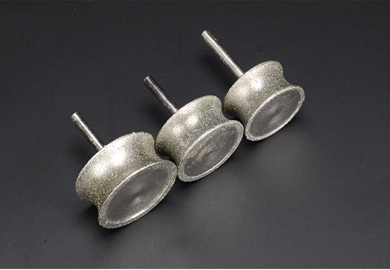 定制金刚砂打磨头坑托戒指磨轮圆边手镯翡翠玉石工具冲铊凹型修边砂轮