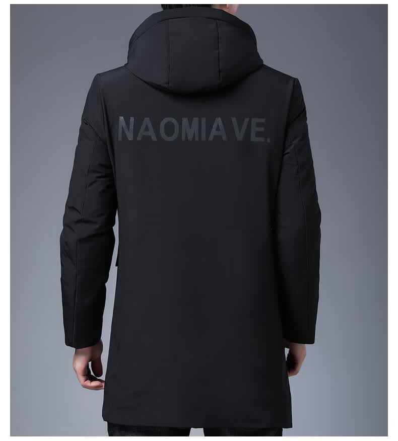 九牧王旗下艾夫杰尼 利白郎 柒白牌中长款羽绒服男2020秋冬季新款潮流