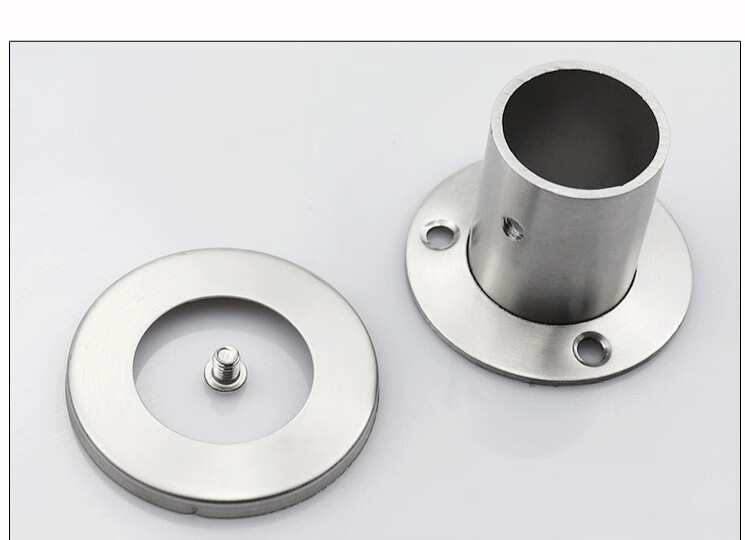 不锈钢管法兰座衣柜挂衣杆座托杆浴帘杆晾衣杆底座固定座圆管配件