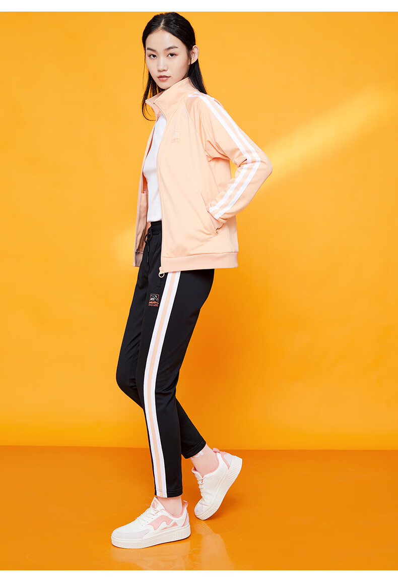 安踏薄绒运动套装女2021夏季新款跑步开衫外套运动长裤针织两件套官方