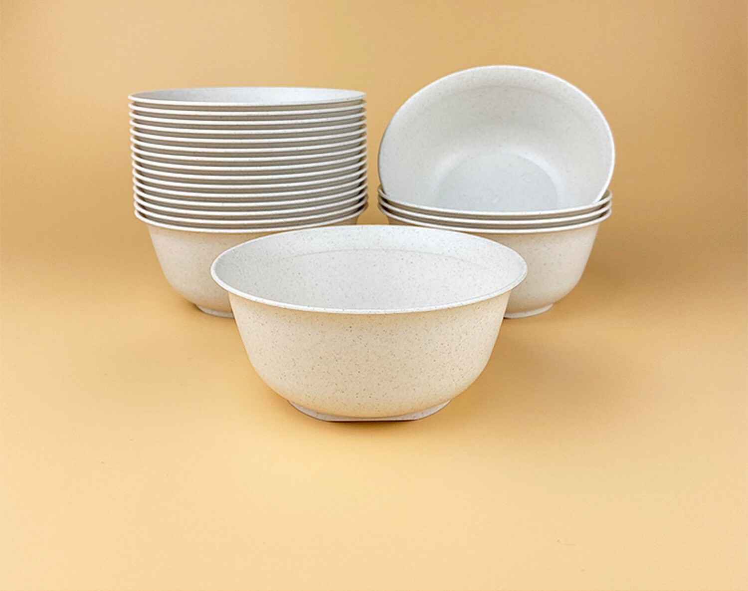 一次性碗筷餐具套装 环保稻壳一次性餐具四件套碗筷套装可降解独立装