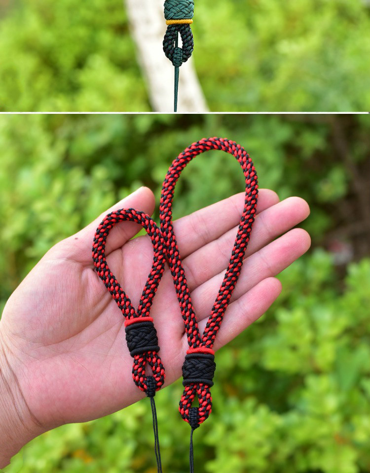 全手工手把件挂绳文玩编织挂手腕绳男加粗7mm弹弓绳玉石高档原创繁花