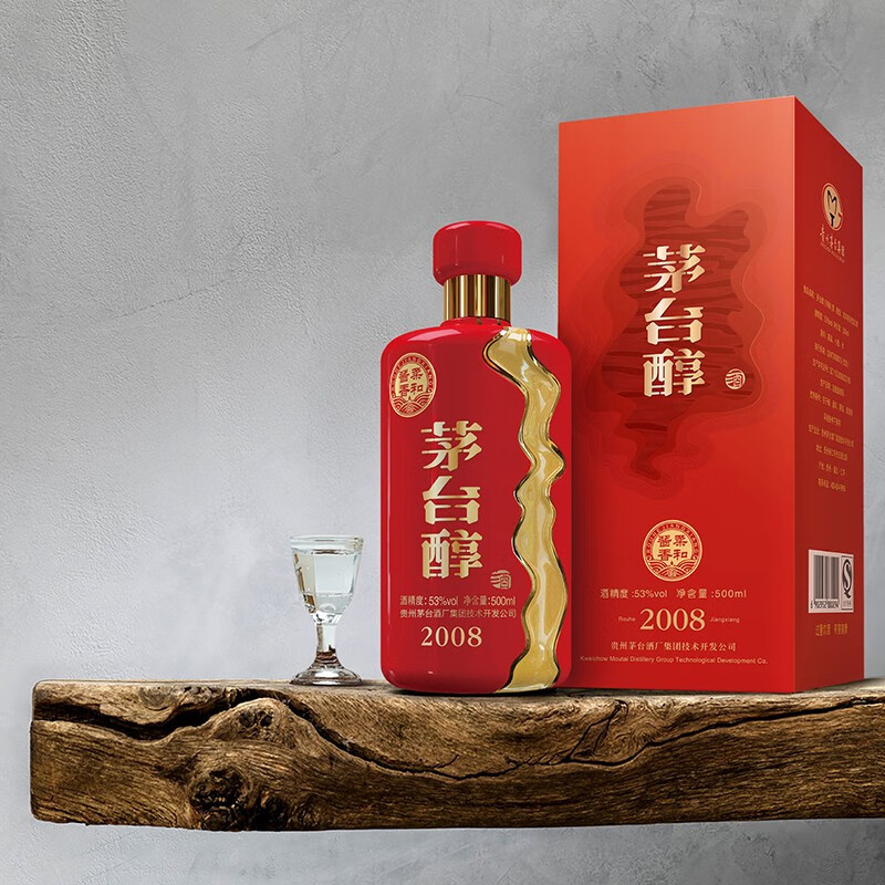 次新酒茅台醇2021年53度500ml柔和酱香型白酒茅台醇2008茅台醇500ml瓶