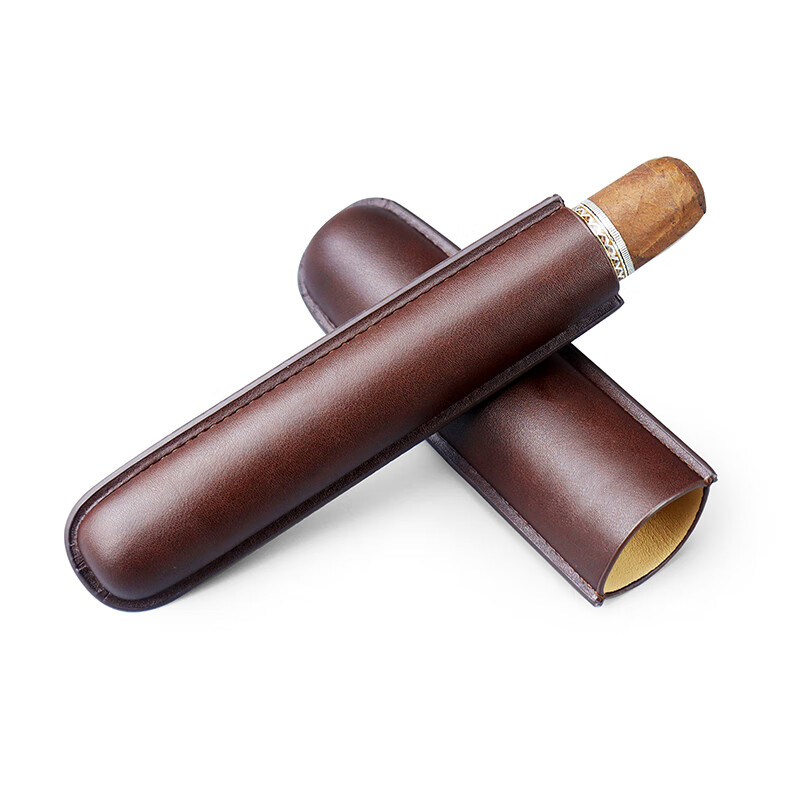 茄皇(cigarking) 雪茄套旅行便携雪茄盒古巴雪茄盒单支牛皮密封雪茄