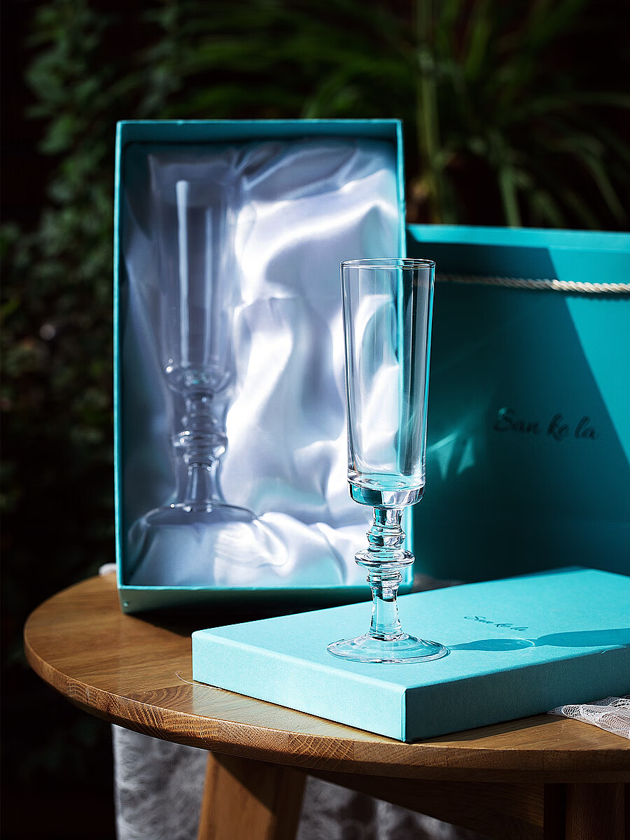 香槟杯一对一对水晶香槟杯礼盒装2只高挑起泡酒杯女士甜酒杯子结婚