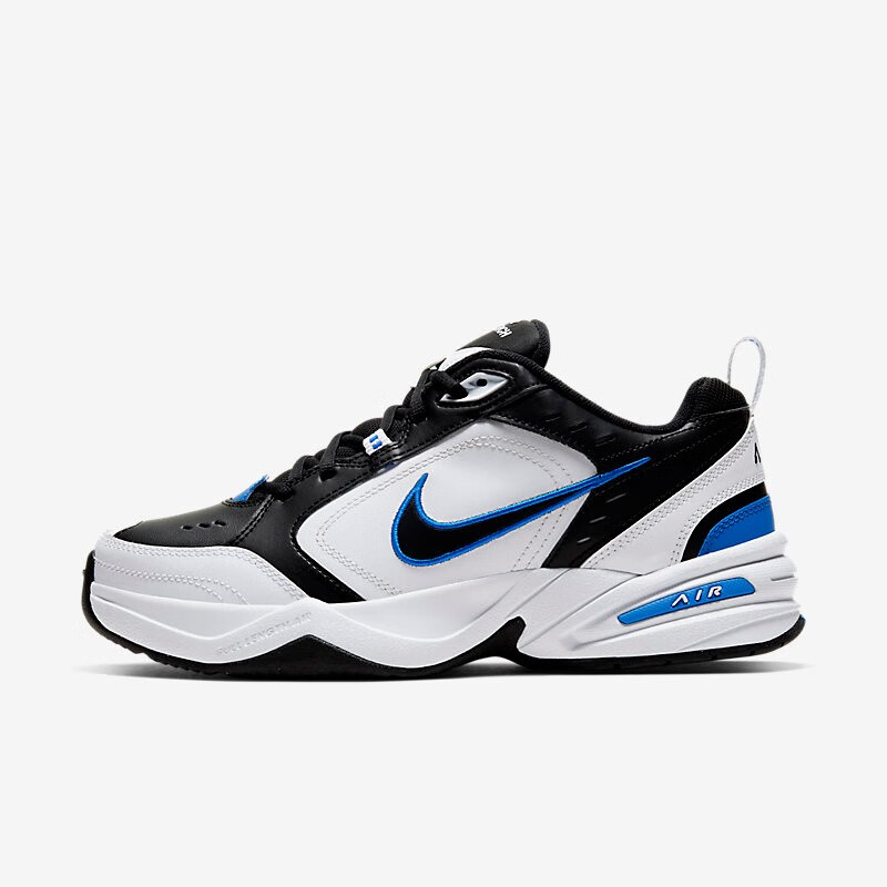 耐克nike男鞋air monarch 4 黑白蓝 厚底减震老爹鞋 415445-002 44