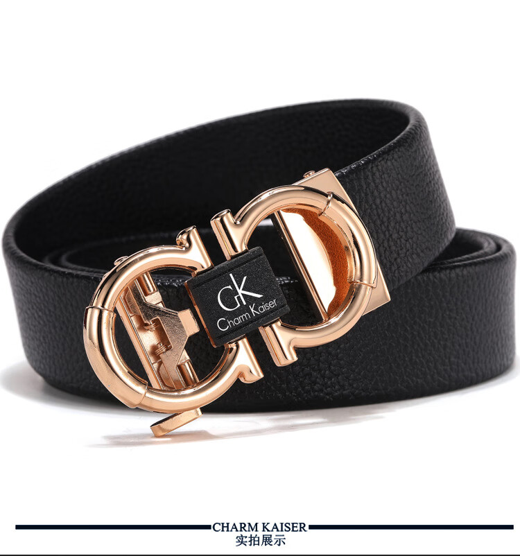 [全新未使用] 正版charmkaiser欧美潮流时尚裤带 青年真皮腰带 男士
