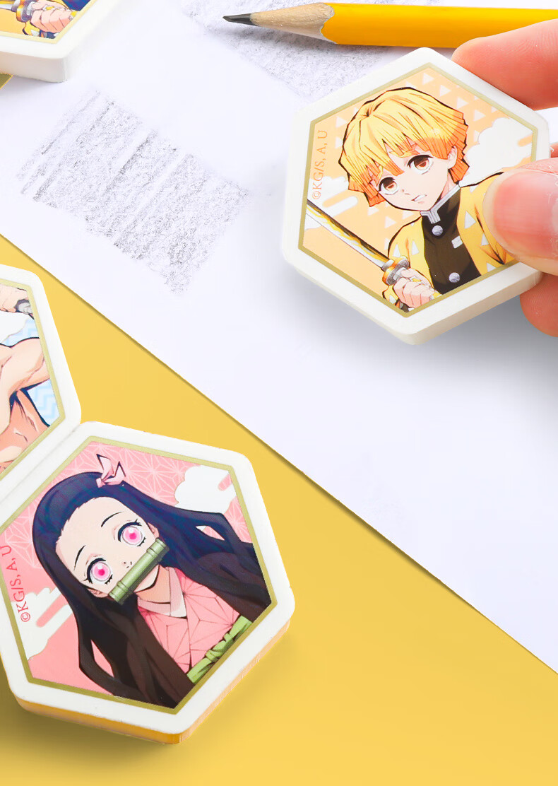 西翼晨光鬼灭之刃限定橡皮盲盒独立盒装橡皮擦日系动漫联名款灶门炭治