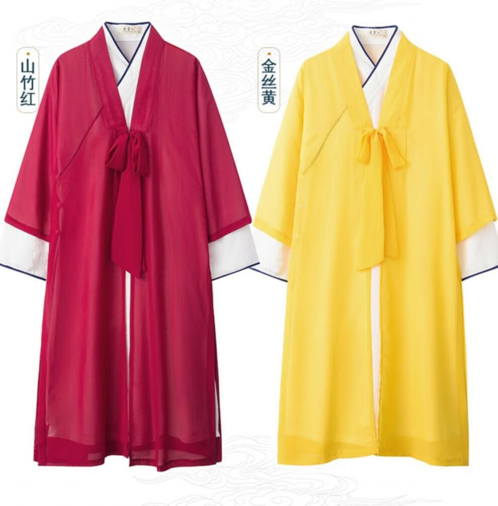 道领披纱配道士道袍新款飘逸中国风纱衣男女士同款表演比赛服 标准黑