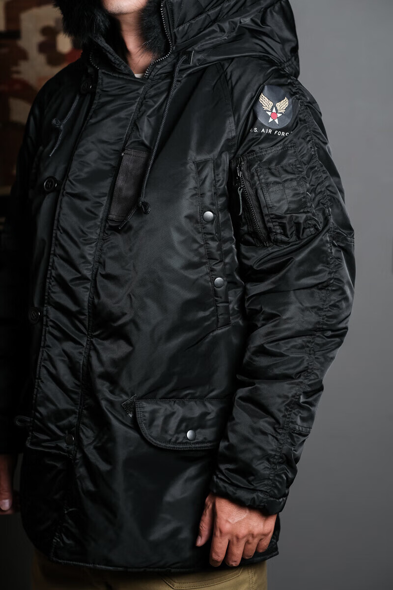 标准版本n3b 棉服棉衣美式军旅飞行大衣保暖抗寒毛领n-3b防水防风 灰