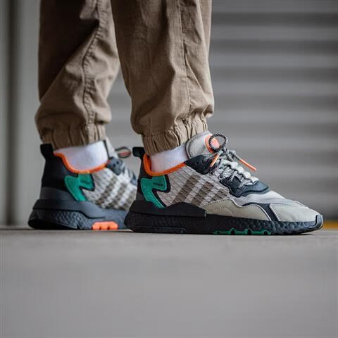 新三叶草nite jogger夜行者鞋男跑步鞋女鞋运动休闲鞋3m反光鞋 浅绿