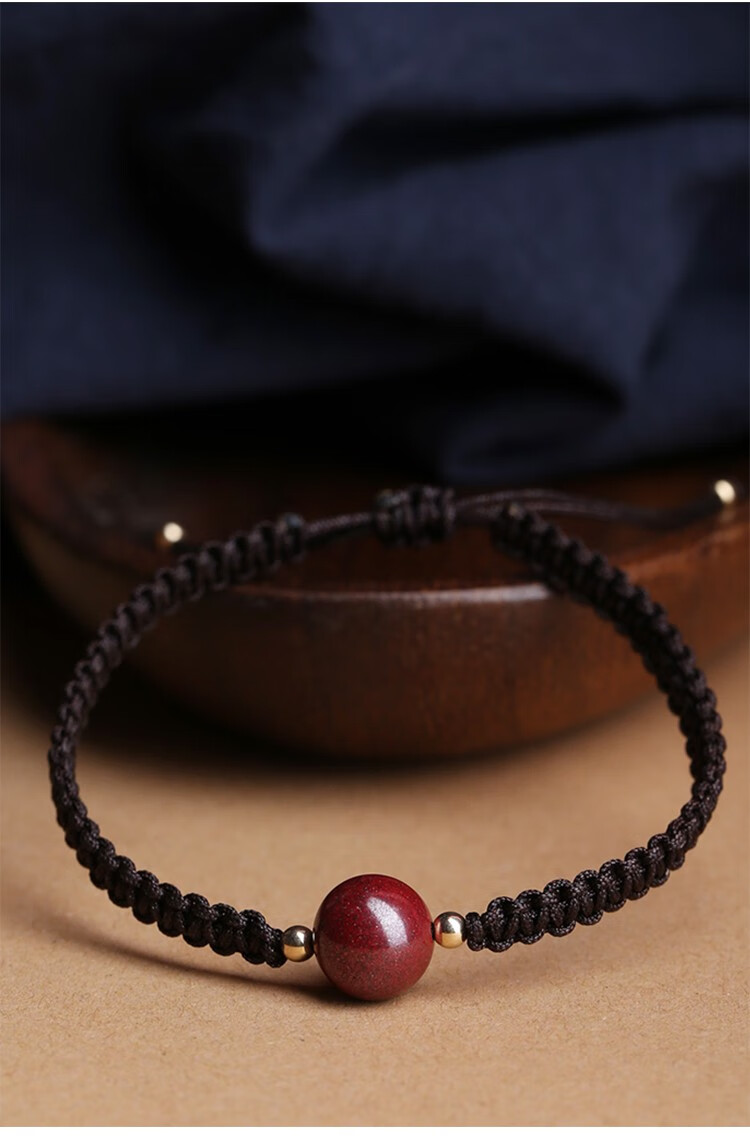 朱砂转运珠手绳手工编织红绳手链男女幸运小红绳红绳款