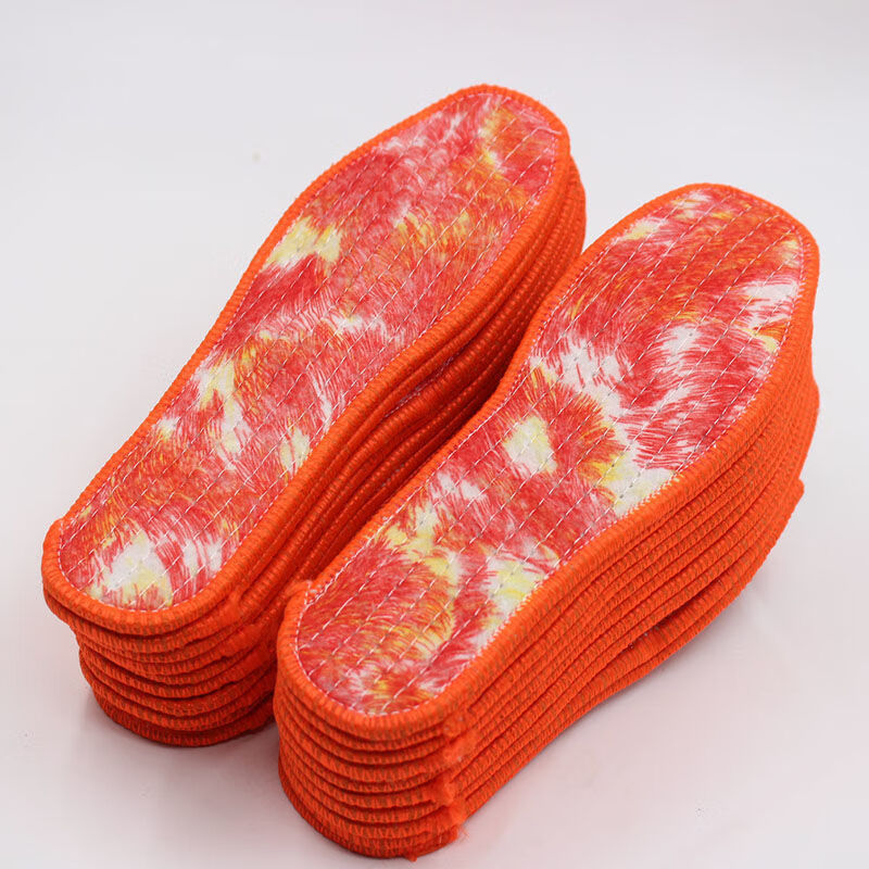 加厚花毡棉鞋垫男女冬天加厚鞋垫羊毛毡除臭鞋垫加厚保暖棉毡鞋垫 红