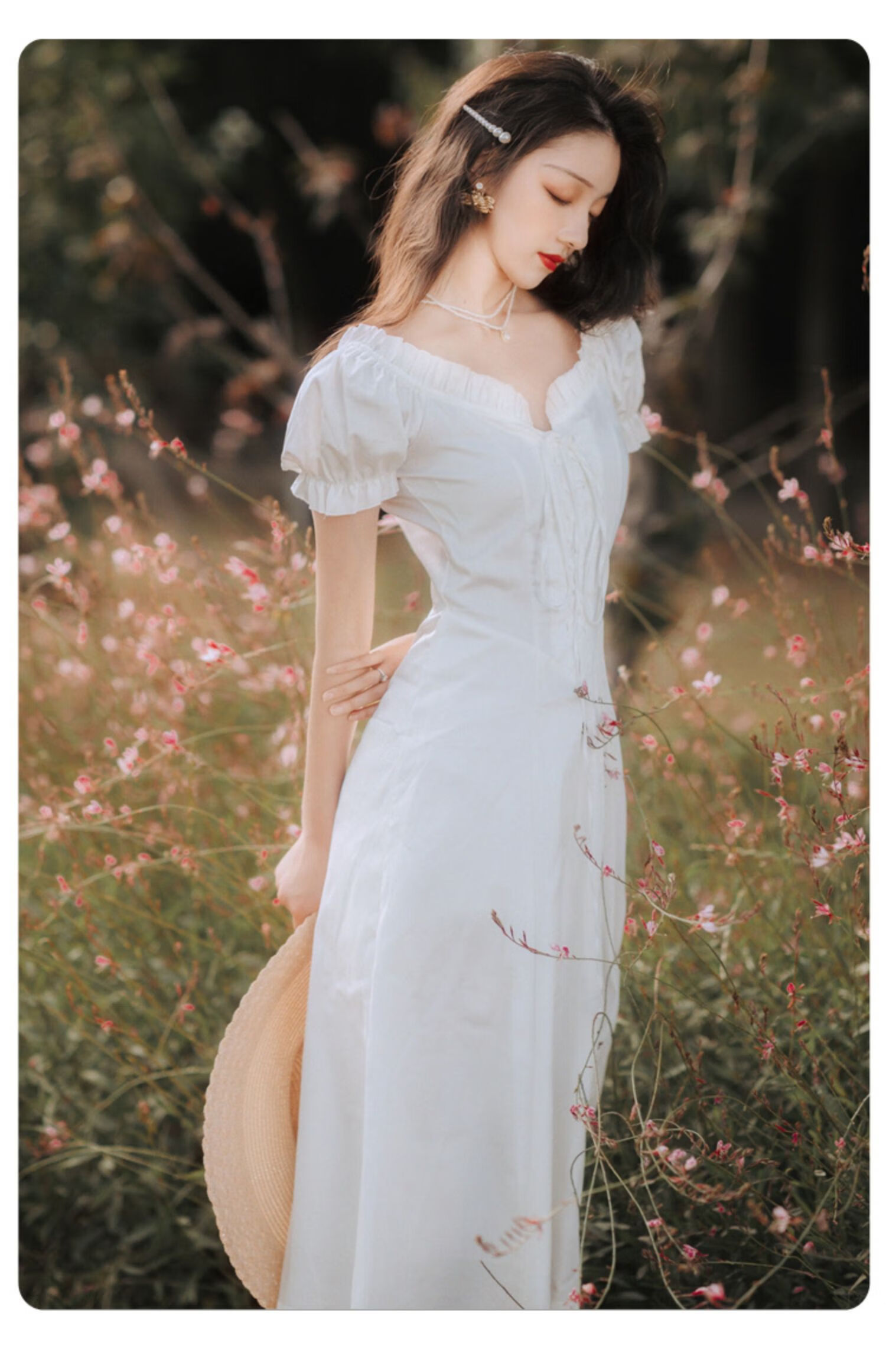 女装新品法式复古赫本风小黑裙连衣裙女2021新款夏季设计感小众宫廷风