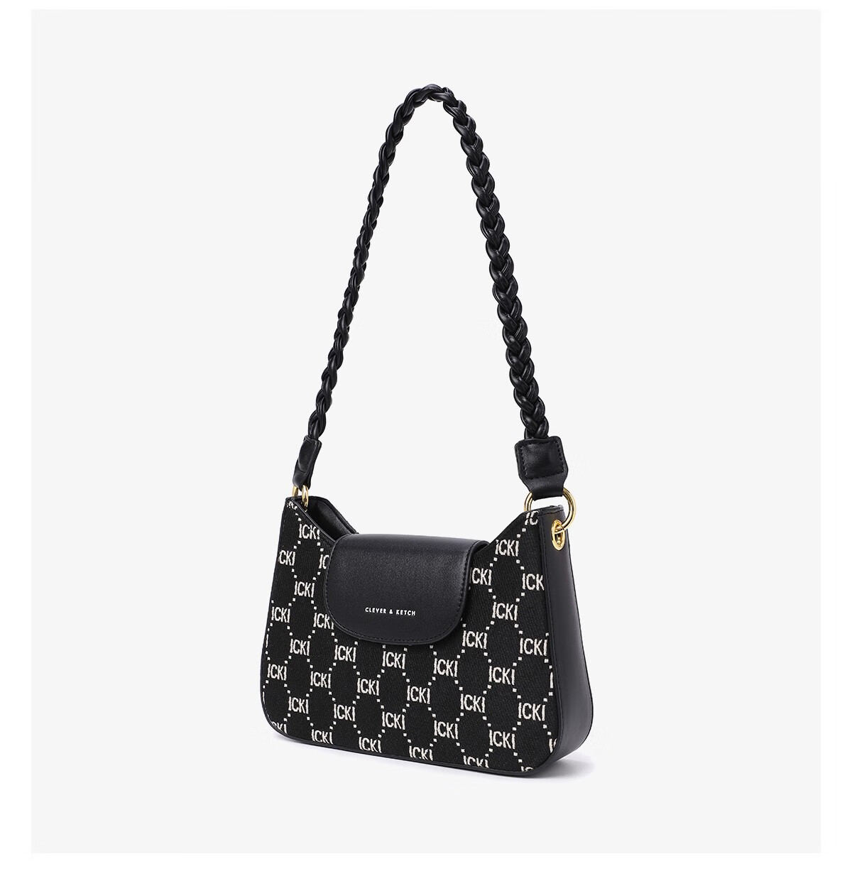 路易·卡迪压花翻盖斜挎包 clever&ketch女包包2022新款潮时尚百搭小