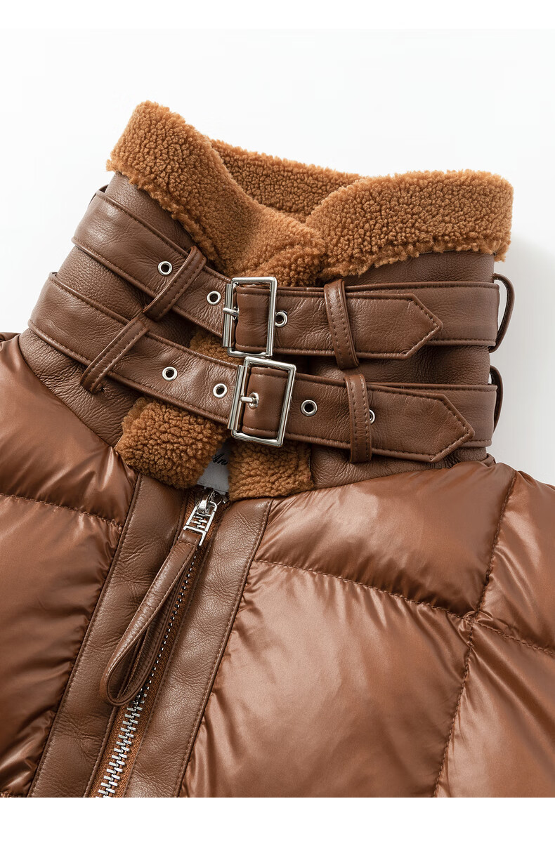 拼接设计感外套女羽绒服juzui-2021冬季新款 咖啡 s【图片 价格 品牌