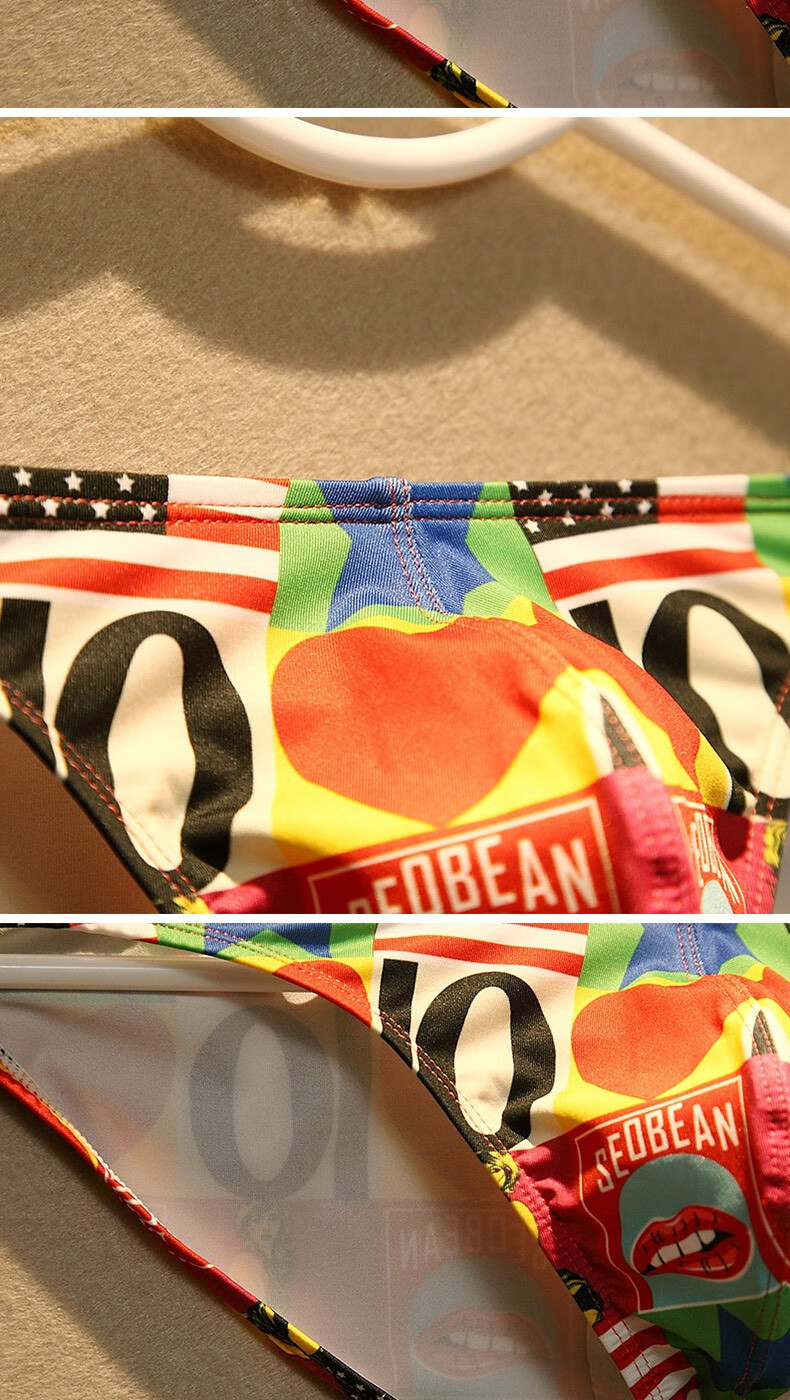 seobean希宾男士冰丝内裤男三角裤夏季薄款透气青年个性印花卡通裤衩