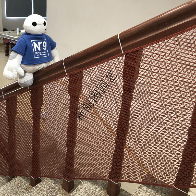 儿童楼梯防护网扶手安全保护网宝宝楼梯防钻防坠护栏网 白色高80cm*长