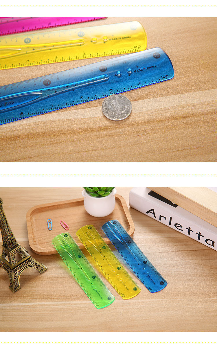 折不断的尺子15/20cm软尺学生尺子文具办公用软直尺多功能软胶尺 15cm