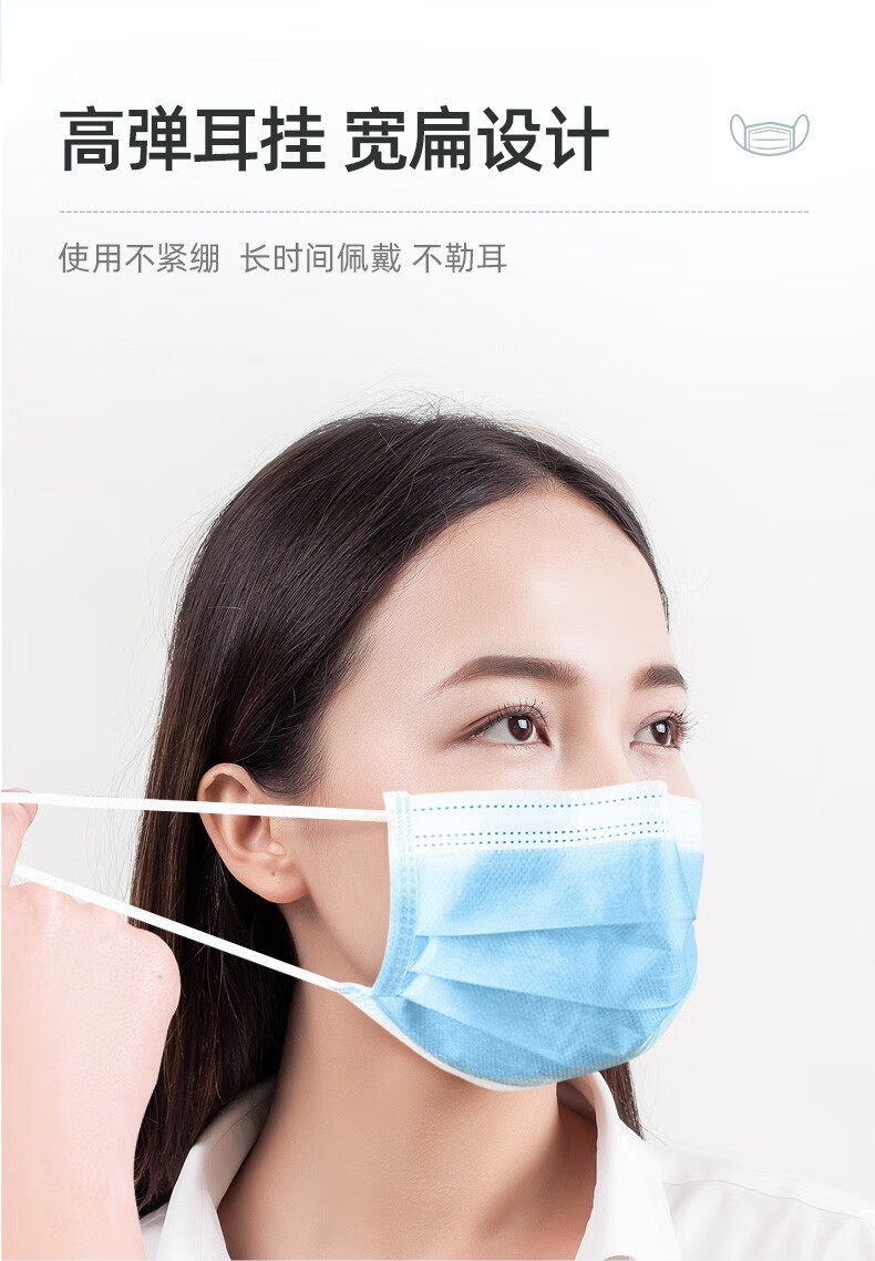 性医用口罩挂耳式三层无菌级防细菌飞沫轻薄透气医护人员防护隔离口罩