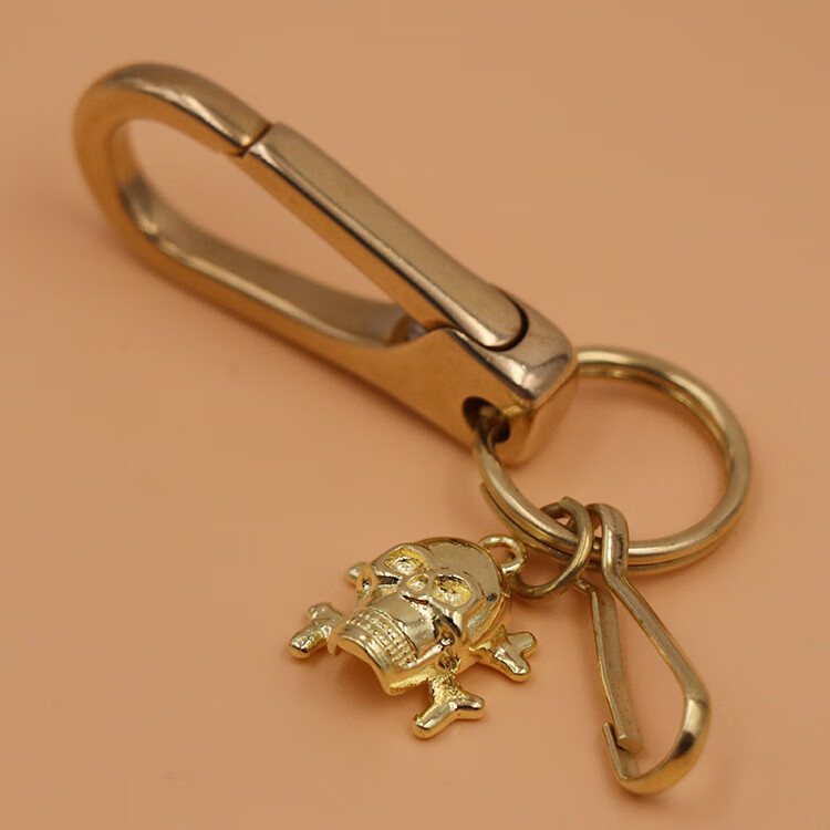 忆善缘 手工纯铜黄铜高档快开扣钥匙圈汽车钥匙扣腰挂扣 普通款【图片
