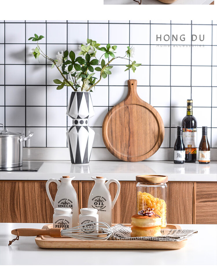 样板房间厨房摆件 橱柜饰品陶瓷仿食物蛋糕组合简约花艺软装摆设 套餐