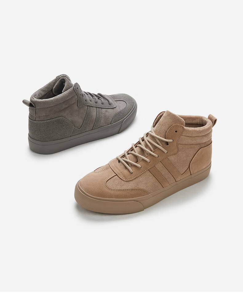 热风鞋子男2021年冬季新款男士时尚休闲鞋高帮板鞋男鞋 09灰色 41(正