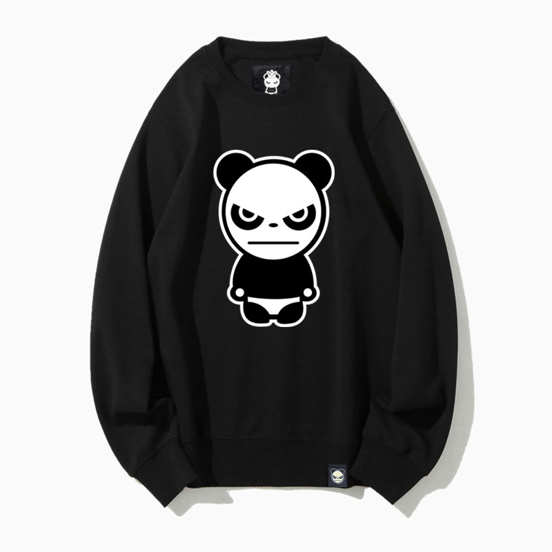 ea潮牌hi你好暴力熊猫设计潮牌国潮男女款秋圆领套头经典panda烫钻
