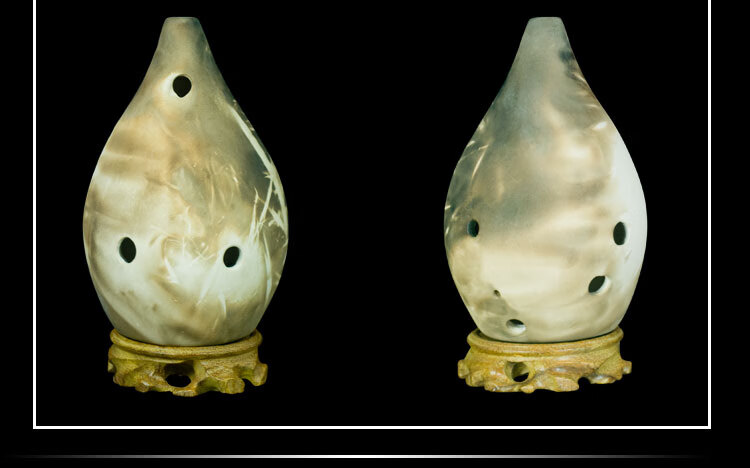 大陶笛6孔初学入门六孔陶笛声音低沉沧桑熏烧处理低音g调三满6孔低音