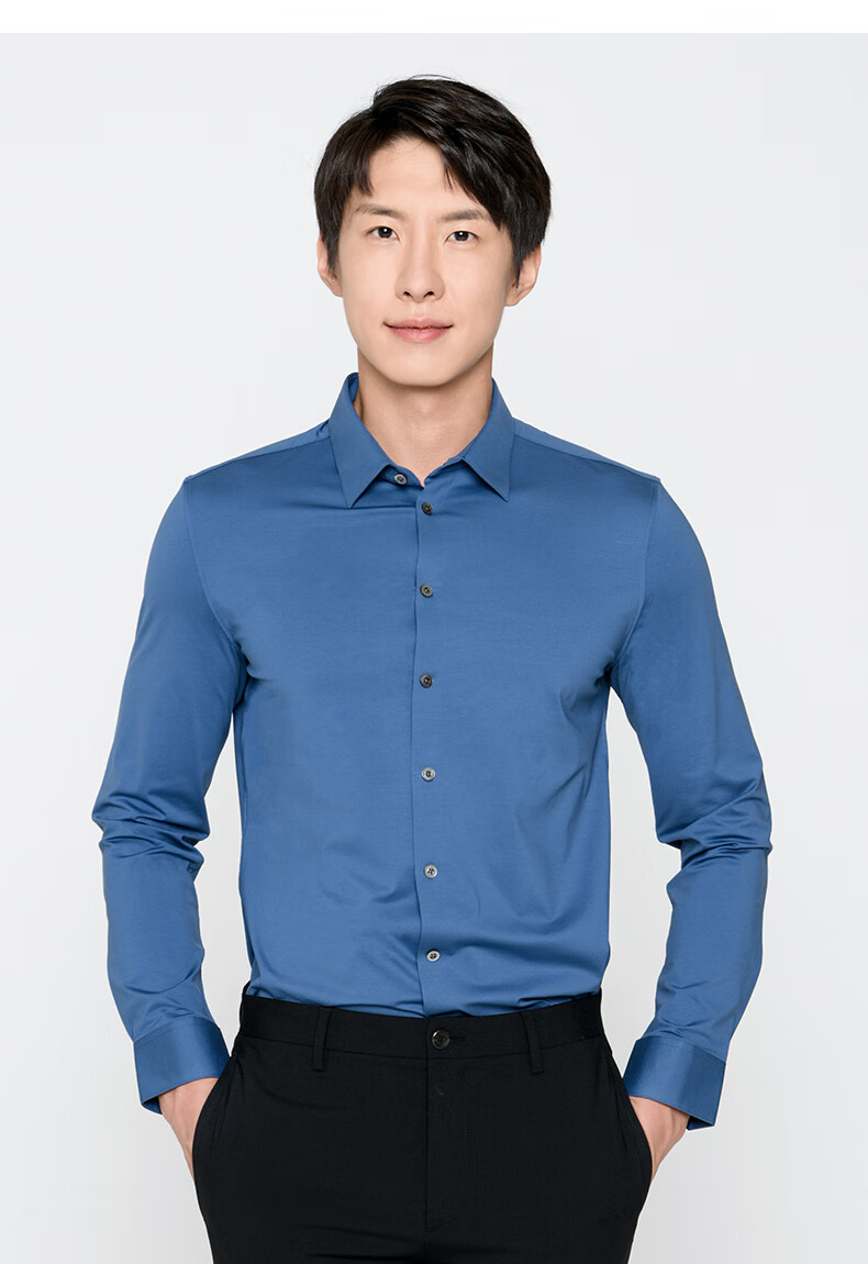 degrezero微奢零度四季款职场商务休闲男士长袖衬衫天然免熨烫白领