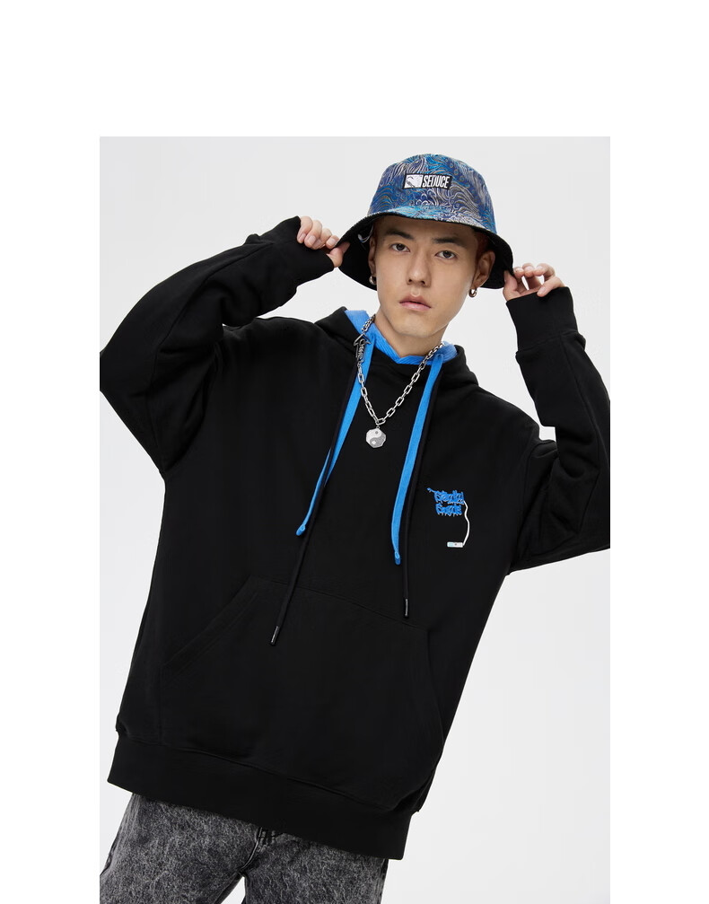 inxxstandby21秋装新品港风连帽套头卫衣男女同款xmb3100831绿色s