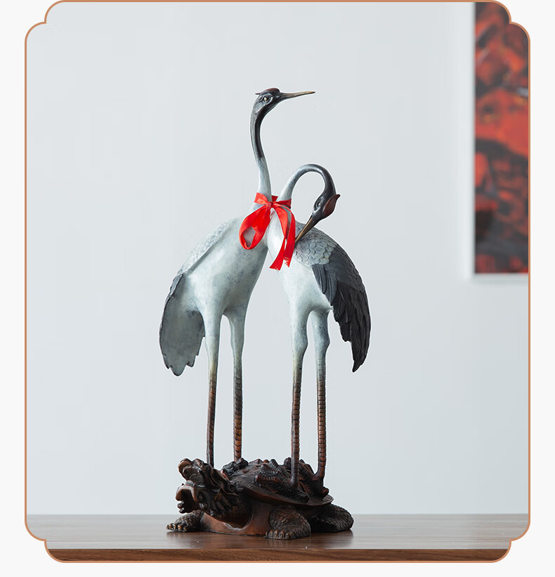 铜韵堂铜仙鹤摆件仿古青铜龟鹤家居客厅大型落地装饰送老人祝寿贺礼