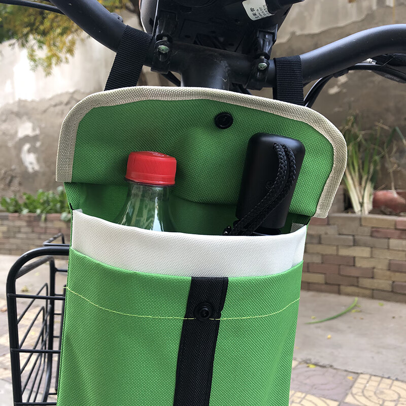 电瓶车挂兜收纳袋置物袋手机包摩托车挂袋储物袋挂包 帆布带网-黑色红