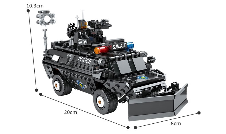 兼容乐高(lego)系列警察军事武装装甲汽车拼装男孩子拼图积木城市儿童