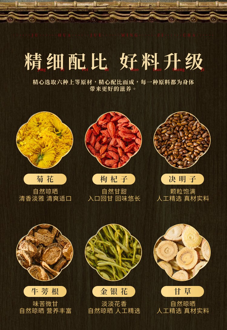 菊花枸杞决明子茶牛蒡根金银花养生茶包养生组合花草优选真材实料1盒
