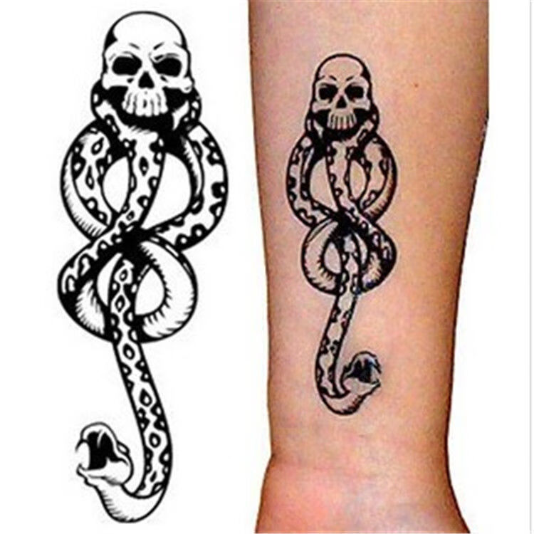 果汁伏地魔食死徒蛇杖纹身贴暗黑系手臂个性哈利波特【图片 价格 品牌