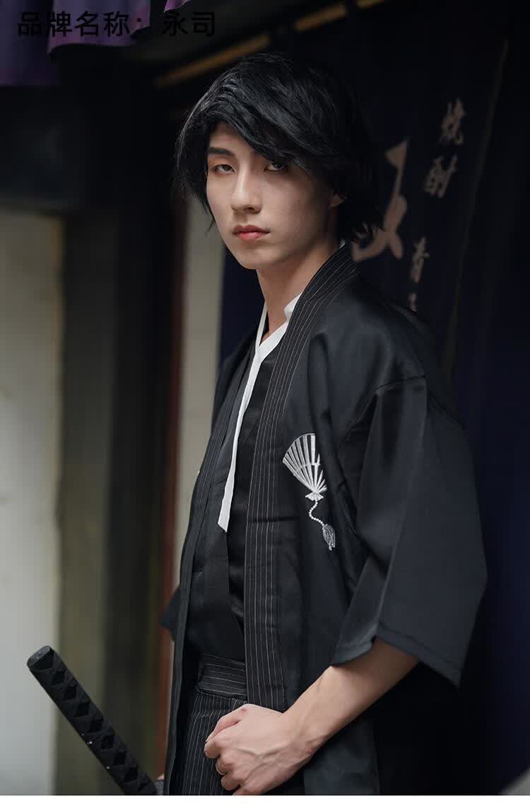 日本和服男正装男士传统日系服士日式料理服制服舞台剧演出服装套装