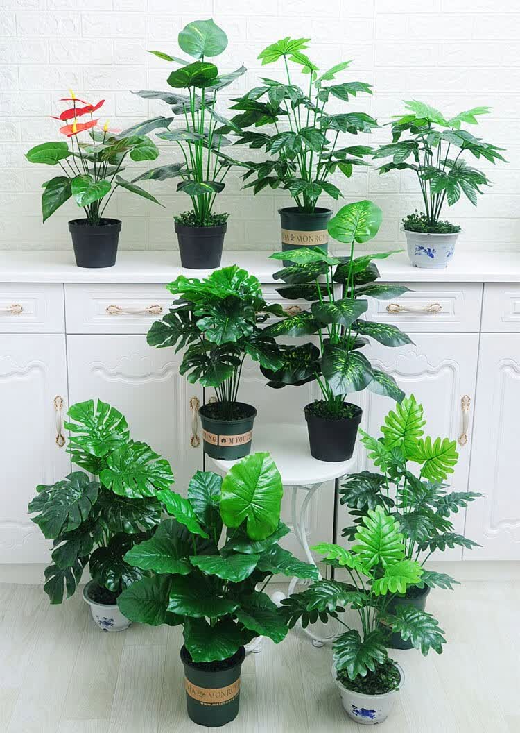 假植物盆景仿真绿植物盆栽塑料仿真花假花餐桌摆设客厅电视柜茶几装饰