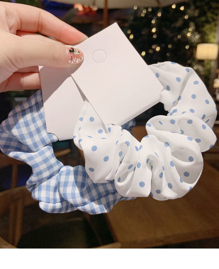 嬴夫人(mrs win)大肠发圈仙气蓝色系猪大肠头绳大肠圈法式丸子头皮筋