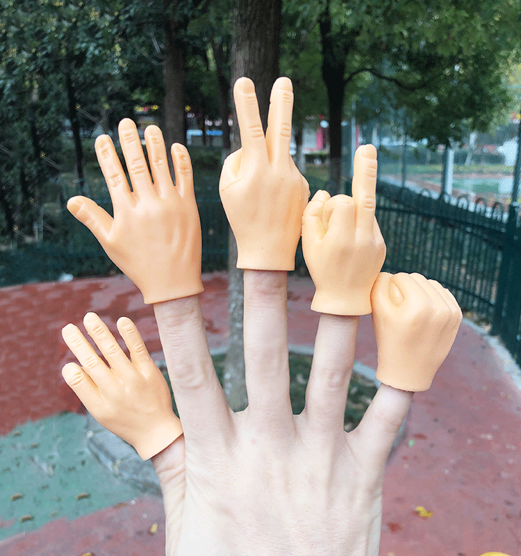 手掌指偶迷你小手指套玩具创意整蛊解压小手撸猫逗猫 一套指偶(6个)