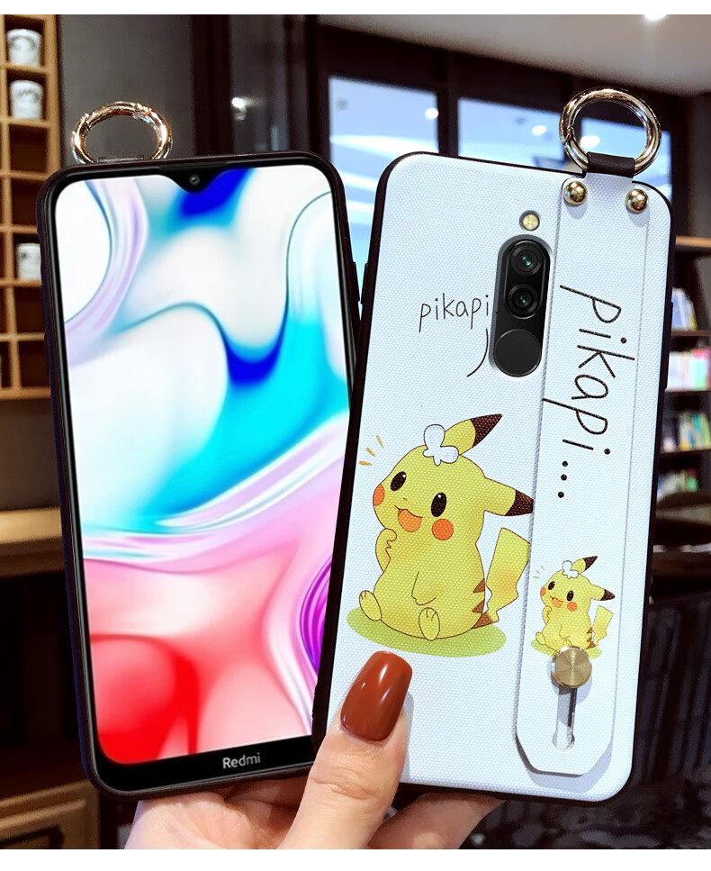 小红米8a手机壳女红米8硅胶保护套红米note8pro腕带挂绳redmi8a软外壳