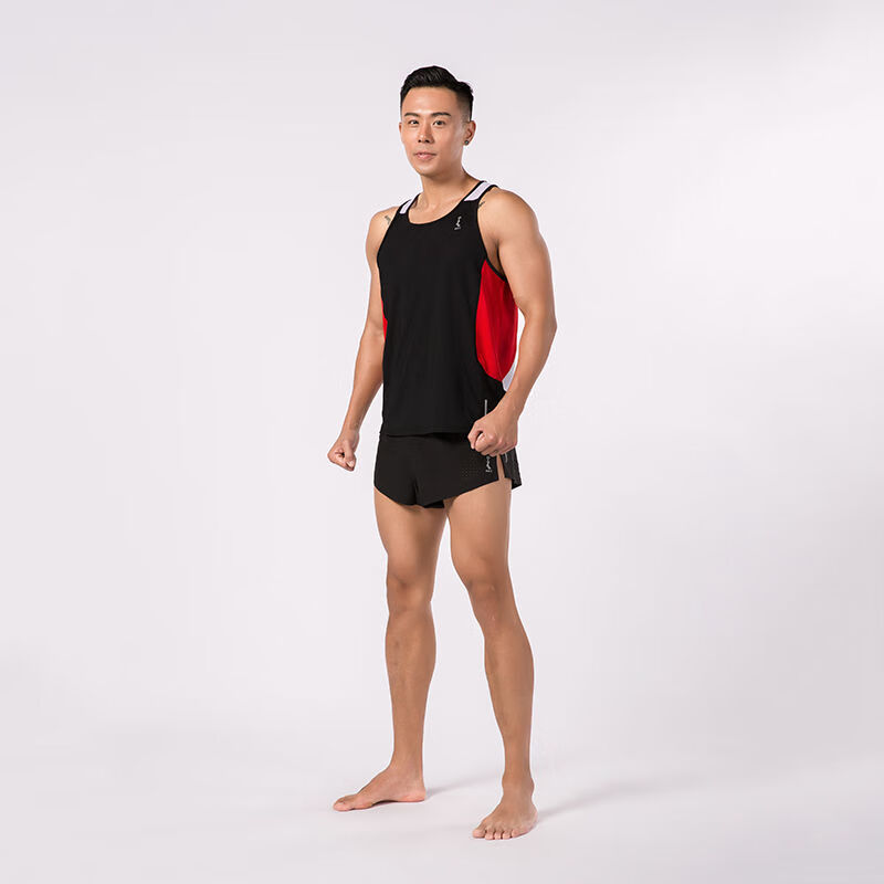 田径短裤3分裤男女款田径服跑步健身马拉松训练三分裤 黑色 m